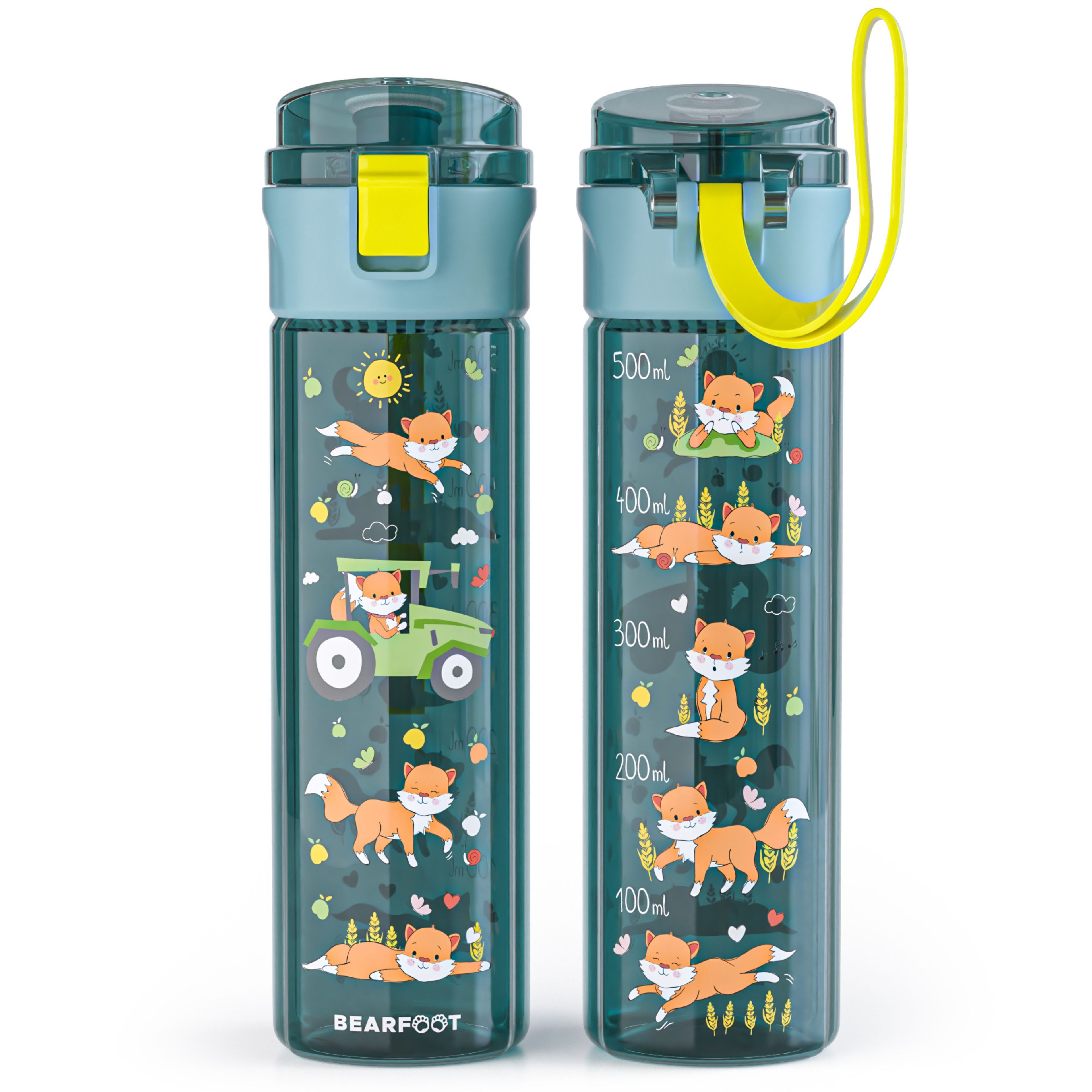 Gourde enfant, 500ml, claire - bleu tracteur