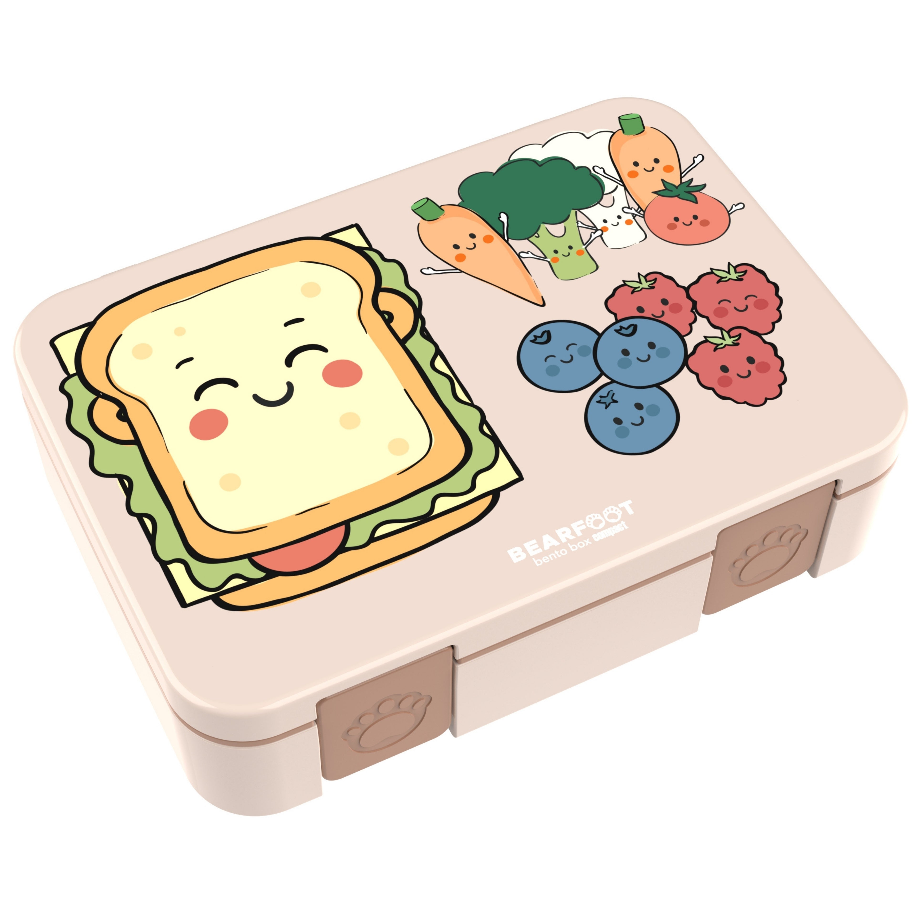 Brotdose mit Fächern, leicht & auslaufsicher -Sandwich braun