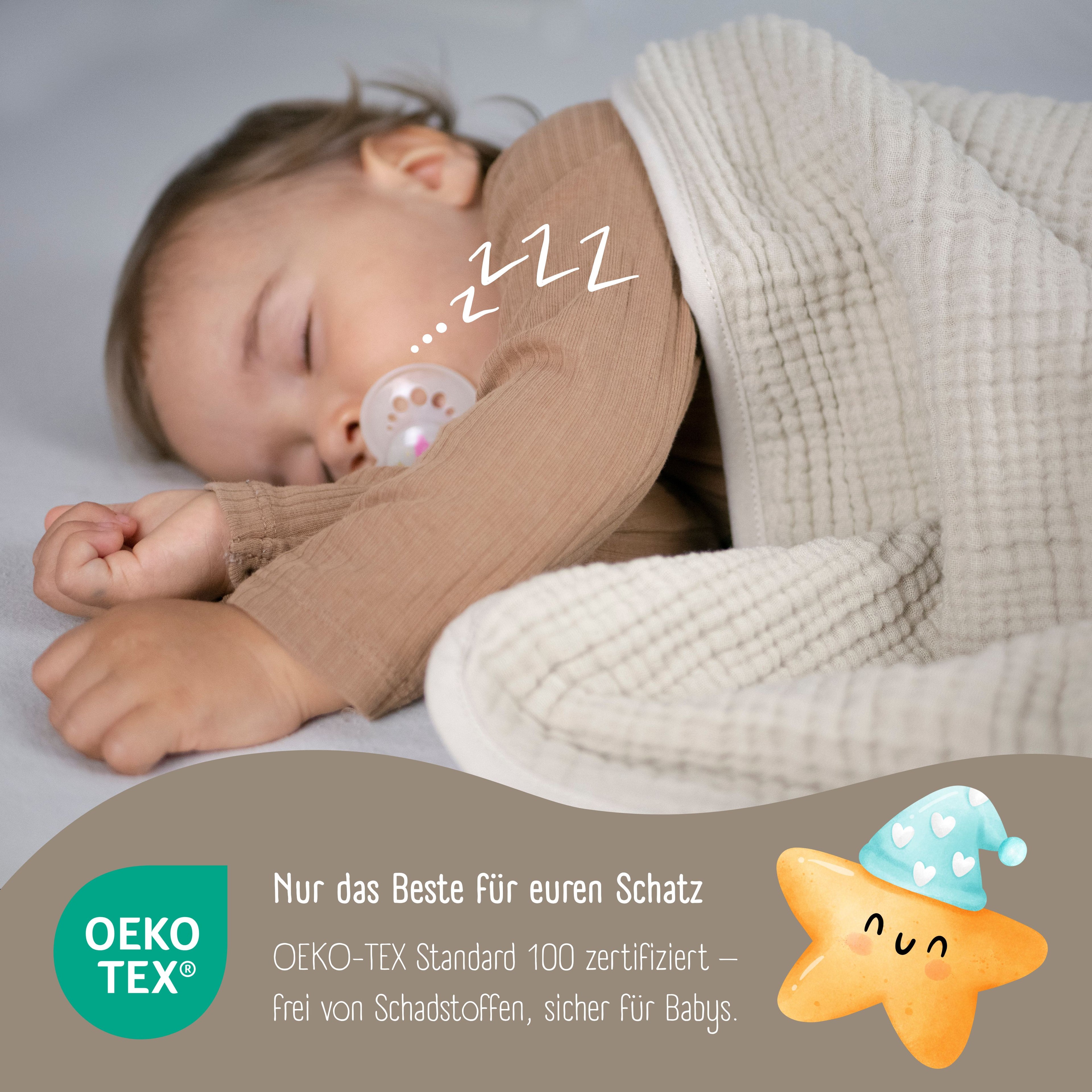 Babydecke Musselin Fleecedecke flauschig weich - braun
