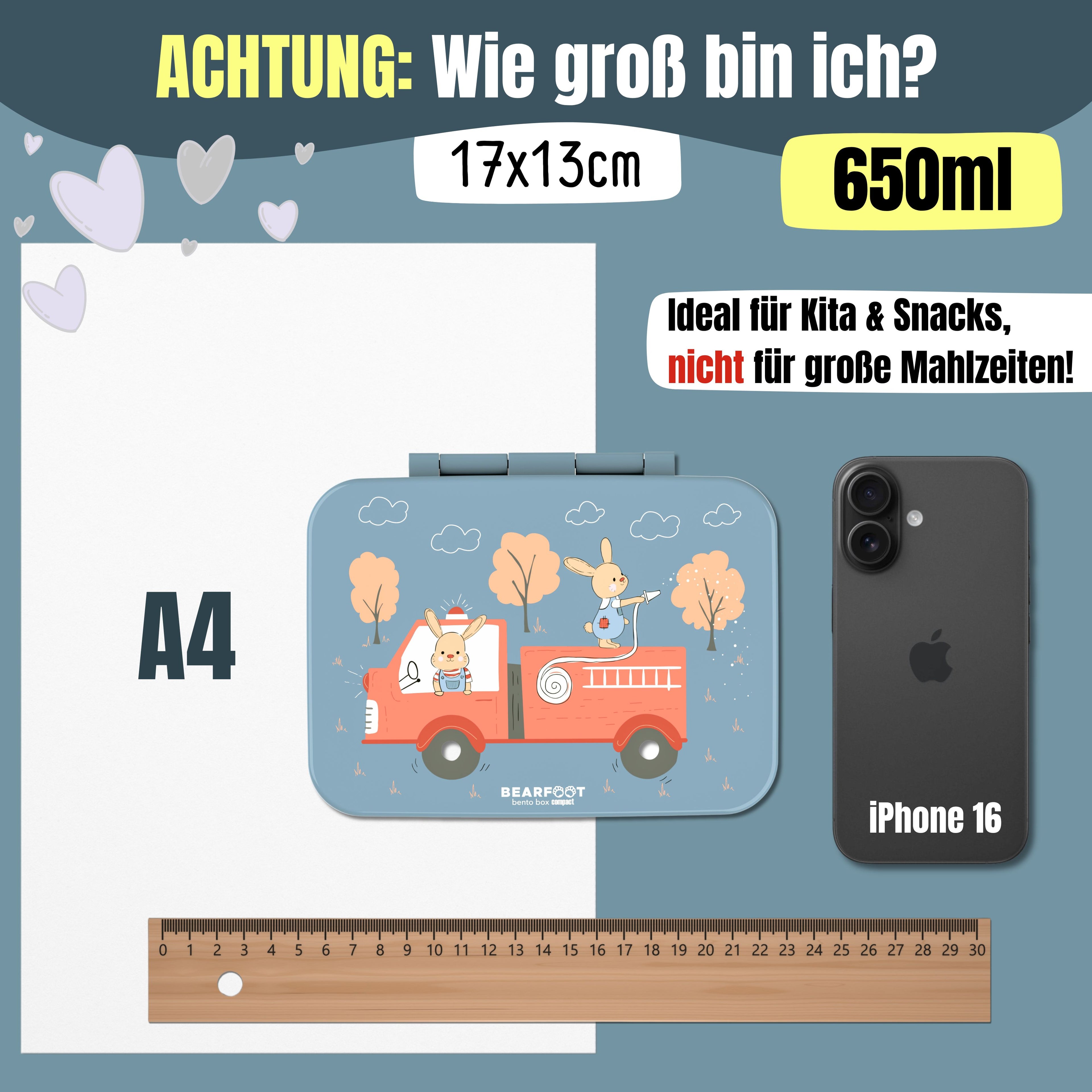 Brotdose mit Fächern, leicht & auslaufsicher - Feuerwehr