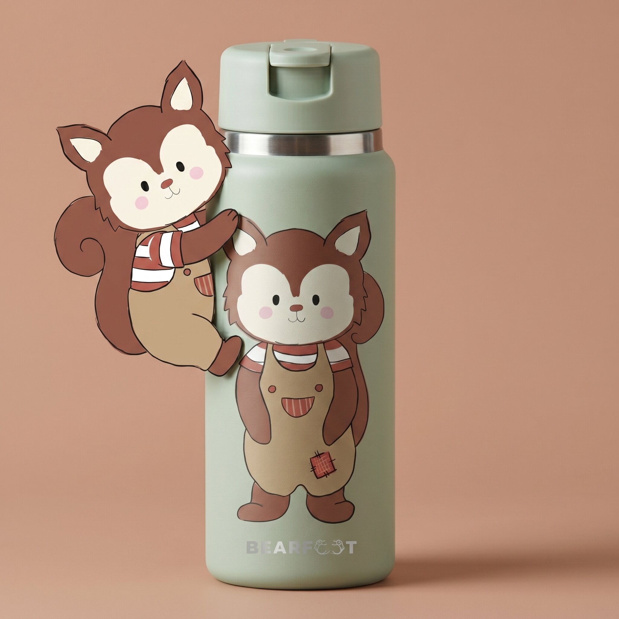 TINY Thermo Kinder Trinkflasche Edelstahl - Eichhörnchen