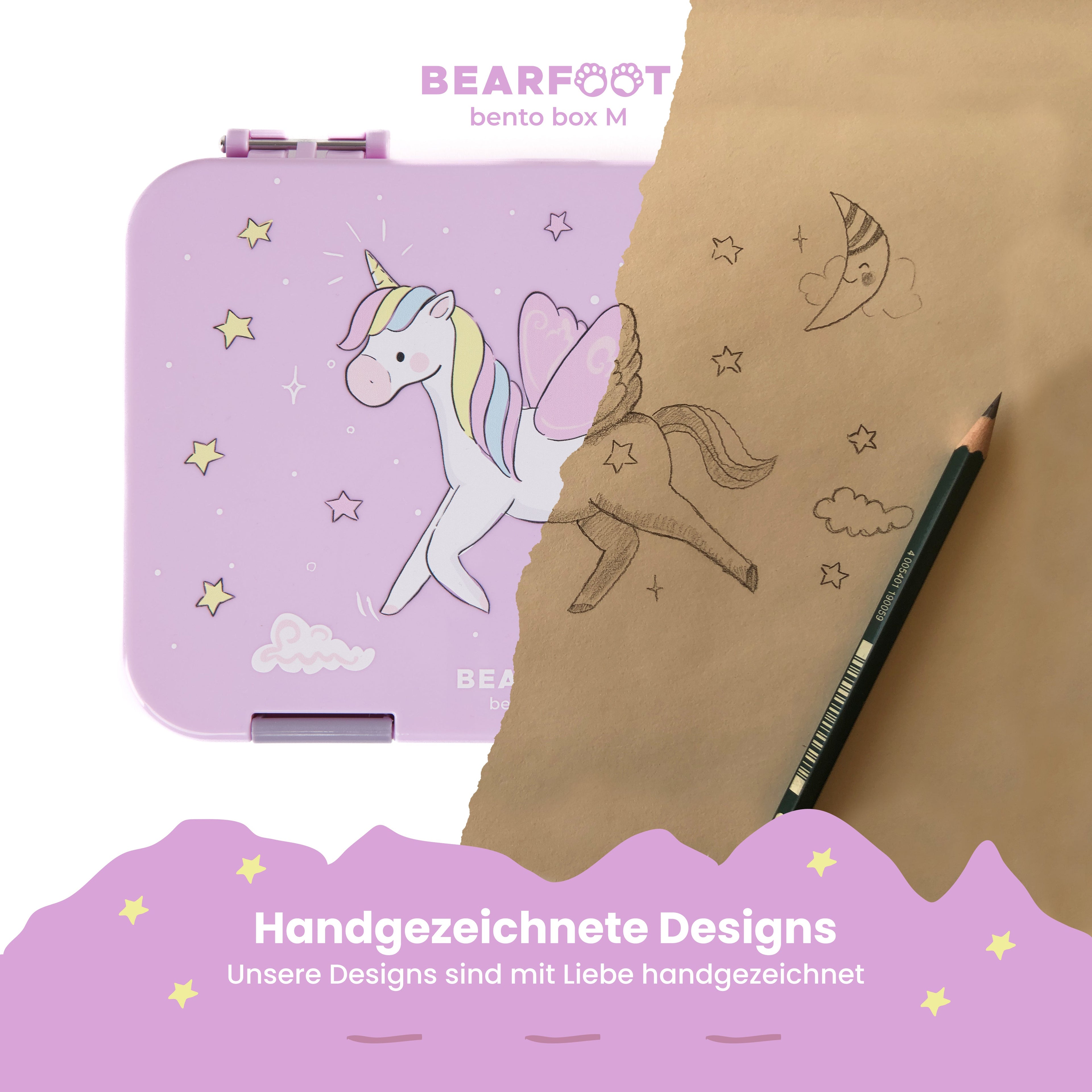 Einhorn Bundle - Bento Box M & Trinkflasche 450ml & Isolierflasche 400ml