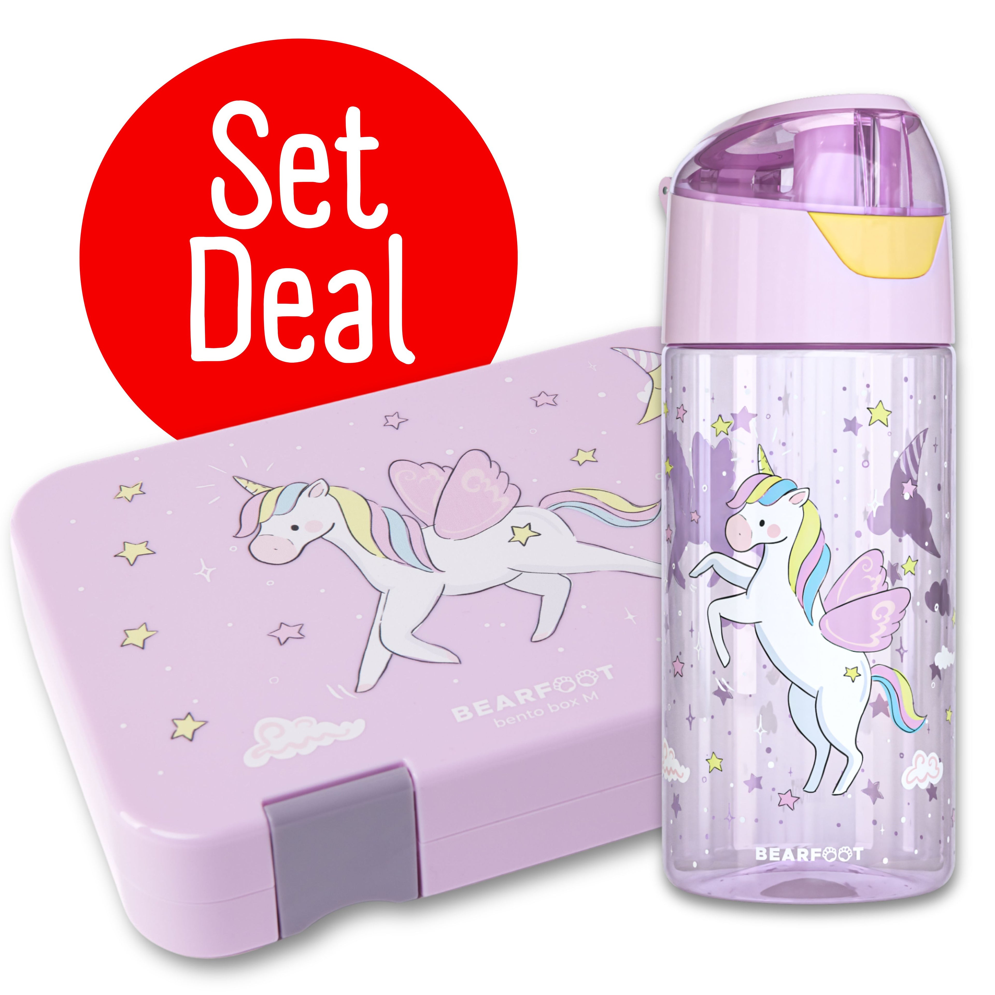 Unicorn Bundle - Bento Box M &amp; Drinking Bottle 450ml