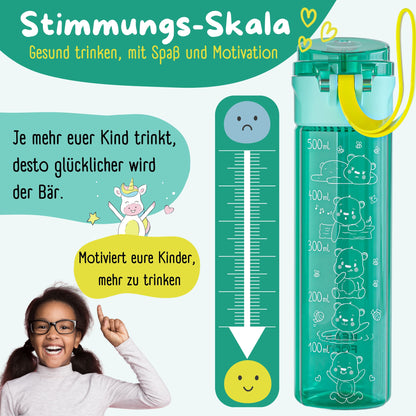 Botella para niños, 500 ml, ligera - logo-mint