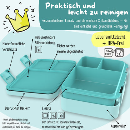 Brotdose mit Fächern, leicht &amp; auslaufsicher - mint