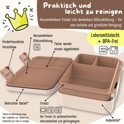 Brotdose mit Fächern, leicht &amp; auslaufsicher - Safari braun