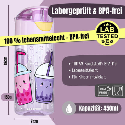 Botella de agua para niños, botella de agua ligera - té de burbujas