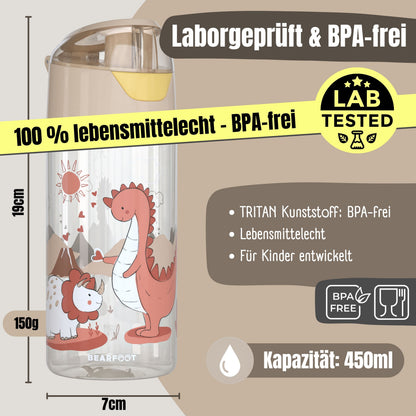 Trinkflasche Kinder, leichte Wasserflasche - Dinos