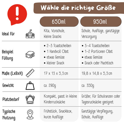 Brotdose mit Fächern, leicht &amp; auslaufsicher - Safari braun