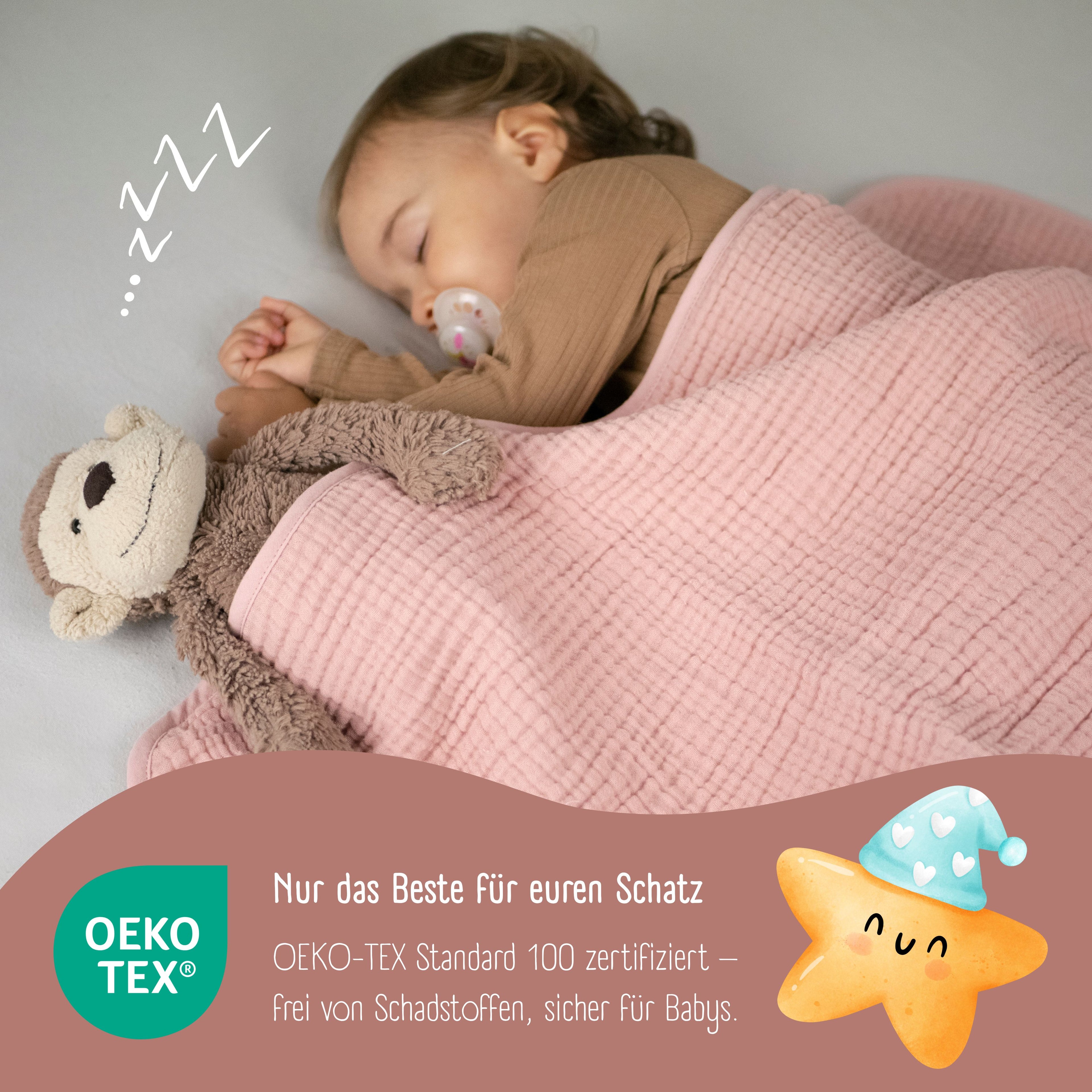 Babydecke Musselin Fleecedecke flauschig weich - rosa