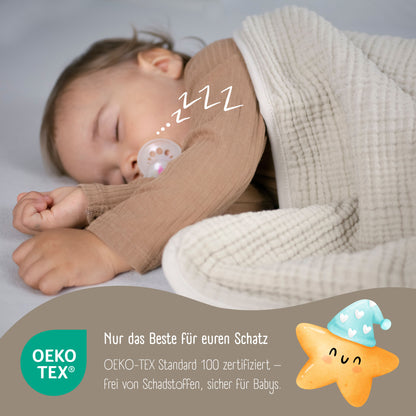 Babydecke Musselin Fleecedecke flauschig weich - braun