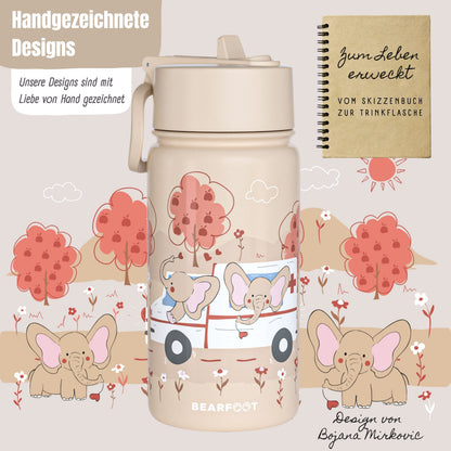 Botella térmica para niños de acero inoxidable - ambulancia marrón