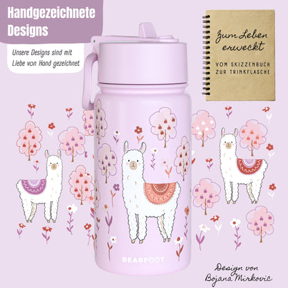 Botella térmica para niños de acero inoxidable - llama violeta