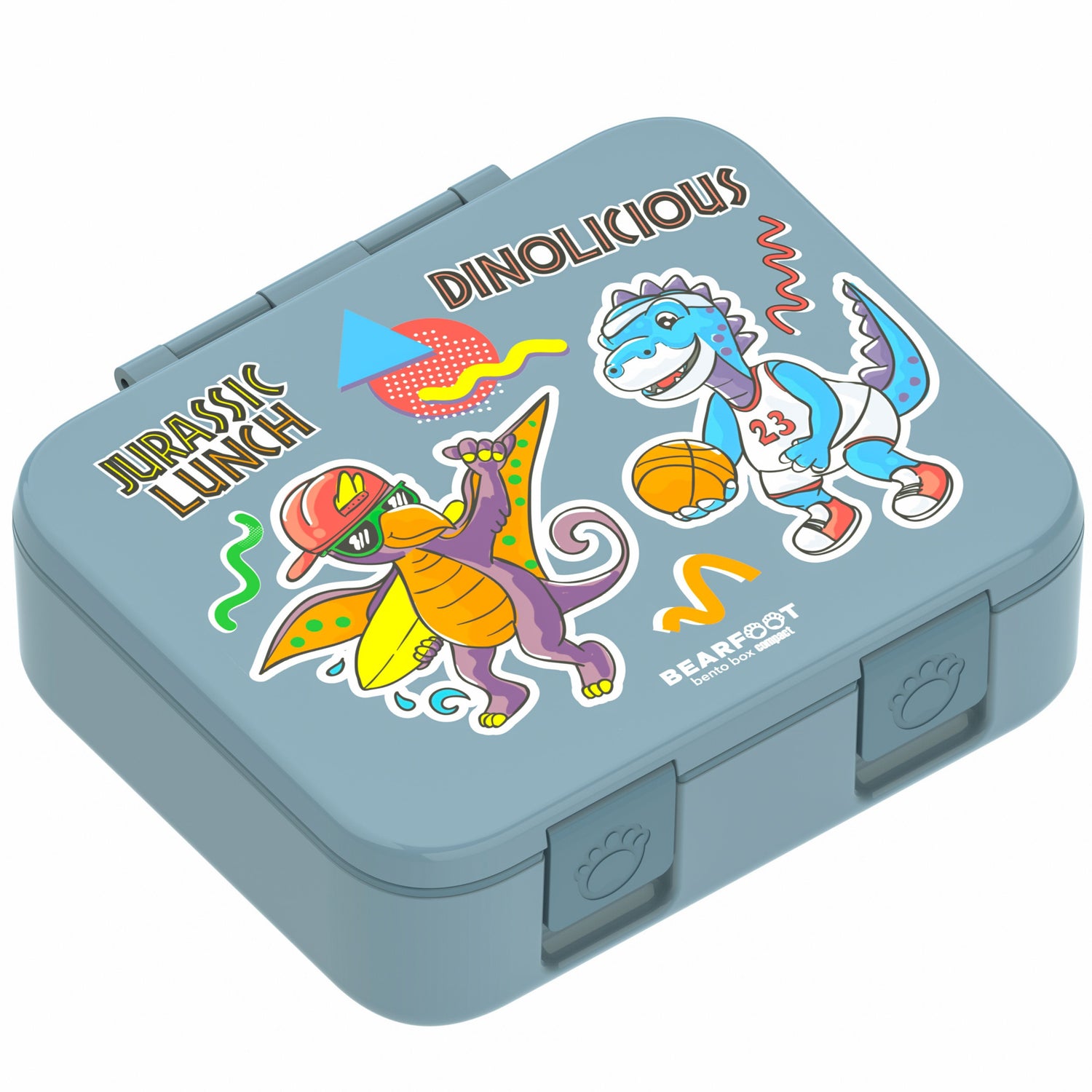 Brotdose mit Fächern, leicht &amp; auslaufsicher - Dinos blau