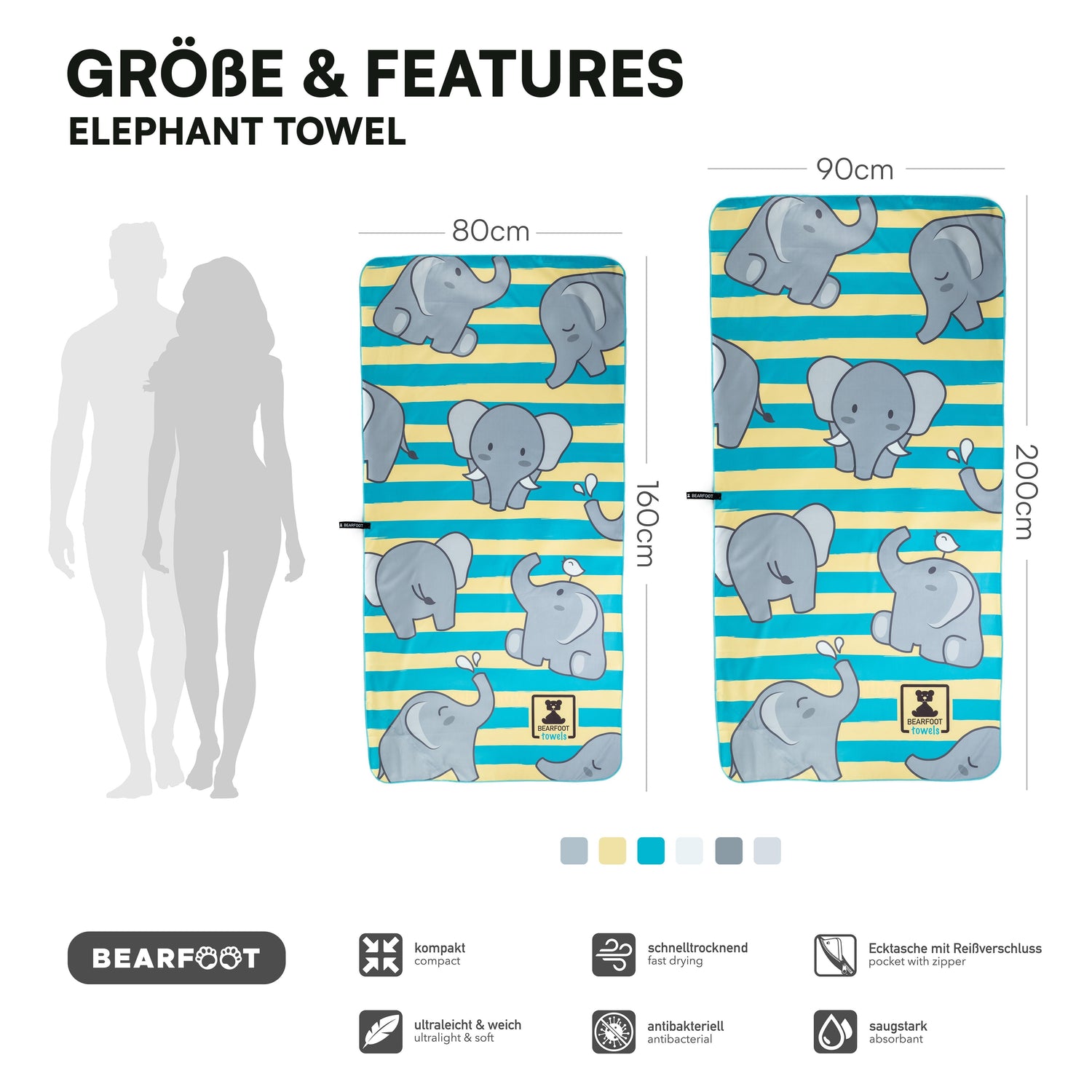 Olifanten Strandhanddoek - Microfiber