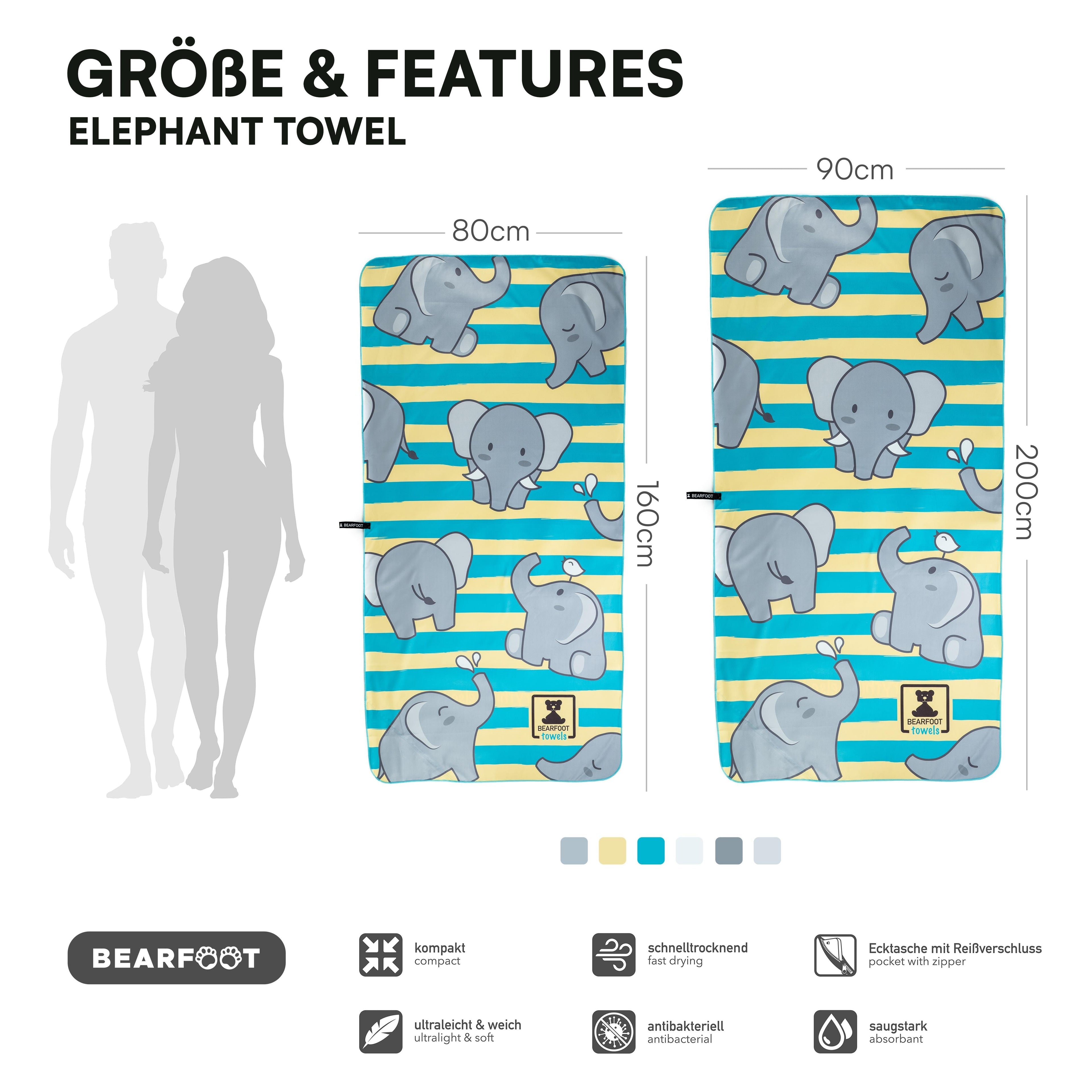 Olifanten Strandhanddoek - Microfiber
