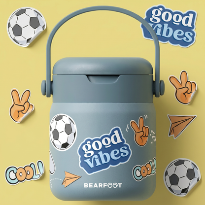 Thermobehälter Kinder Edelstahl - Sticker blau