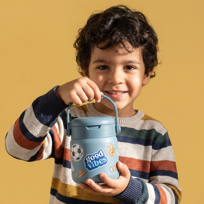 Thermobehälter Kinder Edelstahl - Sticker blau