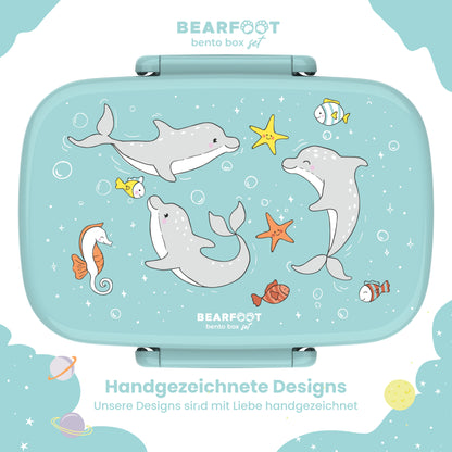 Brotdose Kinder mit Fächern, leicht &amp; auslaufsicher - Delfin
