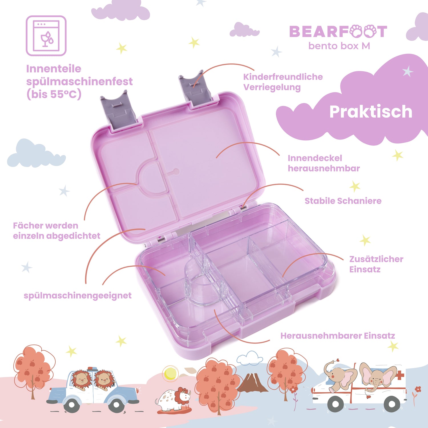 Unicorn Bundle - Bento Box M &amp; Drinking Bottle 450ml