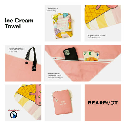 Serviette de Plage Crème Glacée - Microfibre