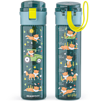 Gourde enfant, 500ml, claire - bleu tracteur