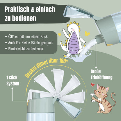 Trinkflasche Kinder, leichte Wasserflasche - Reh sage
