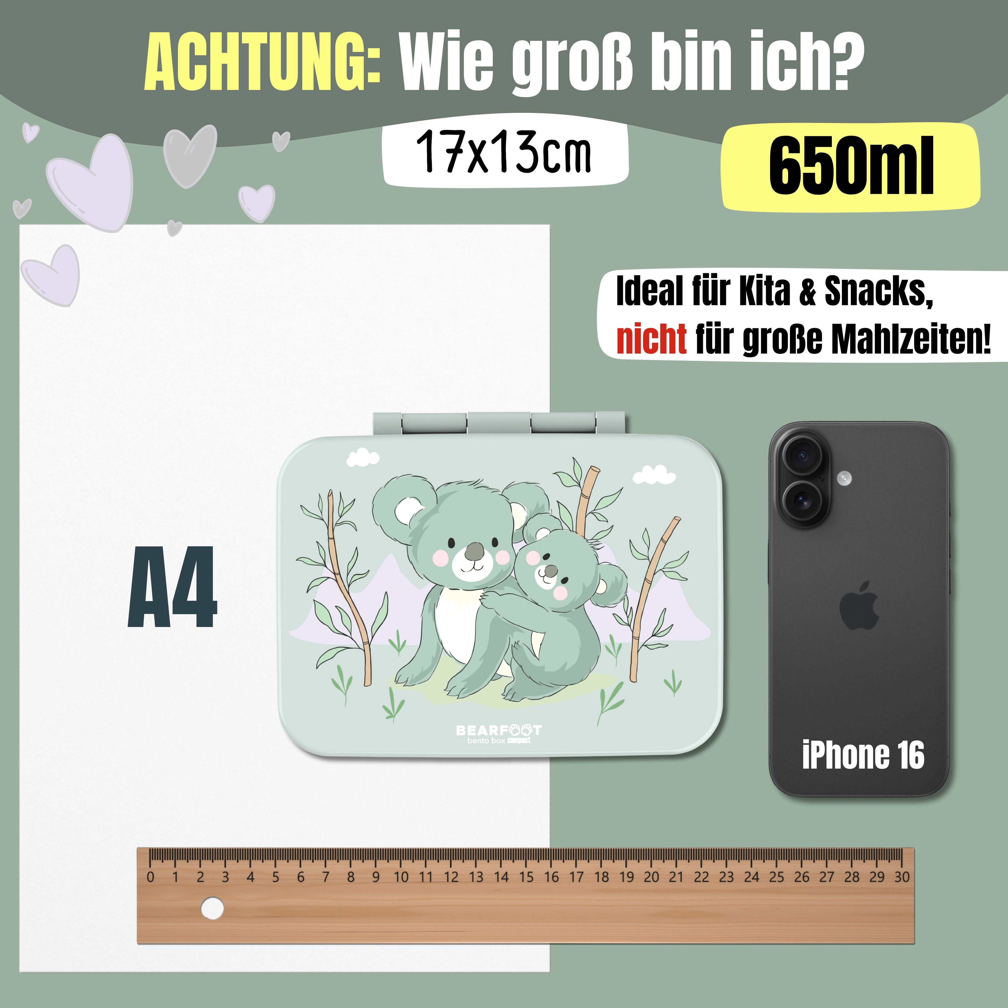Brotdose mit Fächern, leicht &amp; auslaufsicher - Koala Salbei