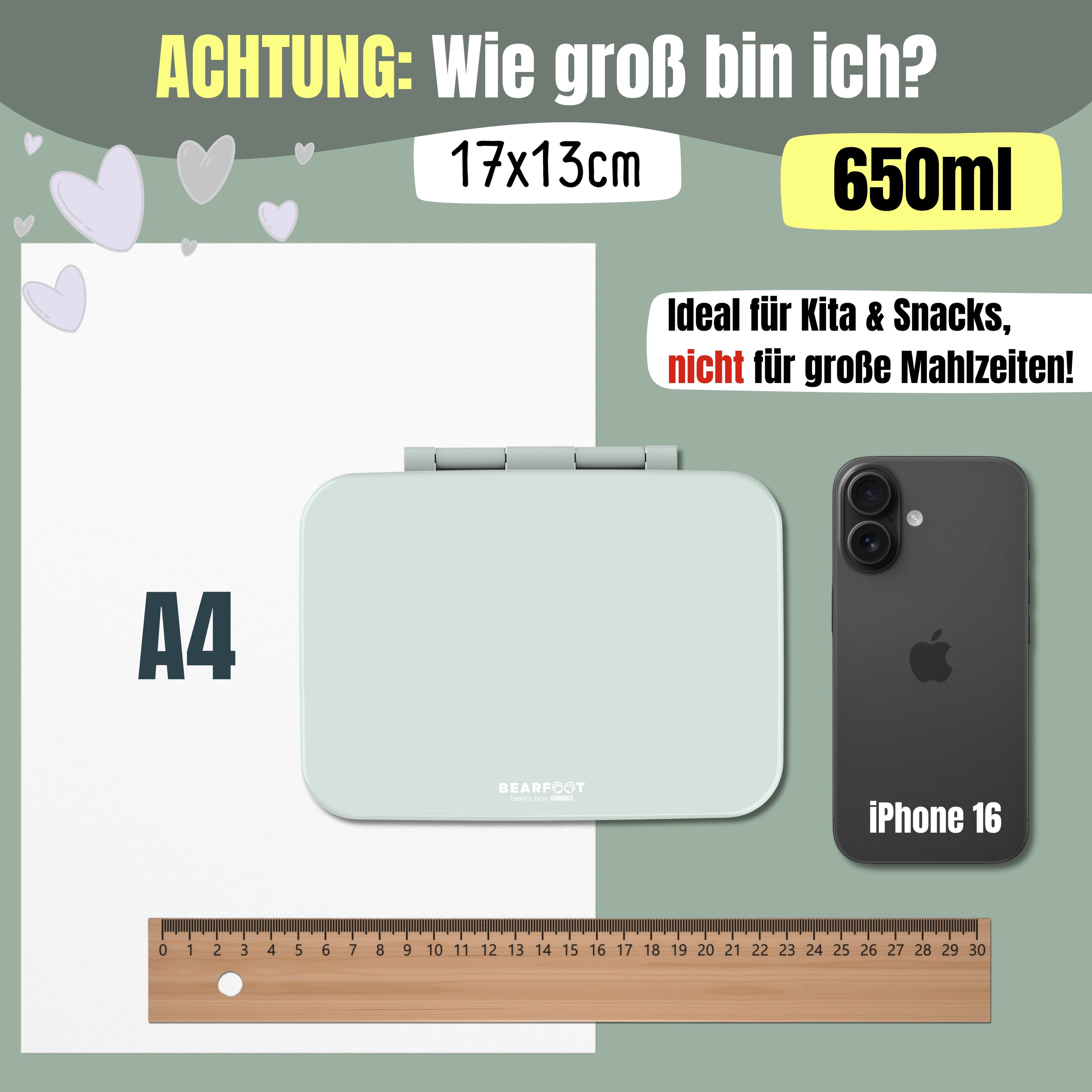 Brotdose mit Fächern, leicht &amp; auslaufsicher - Salbei