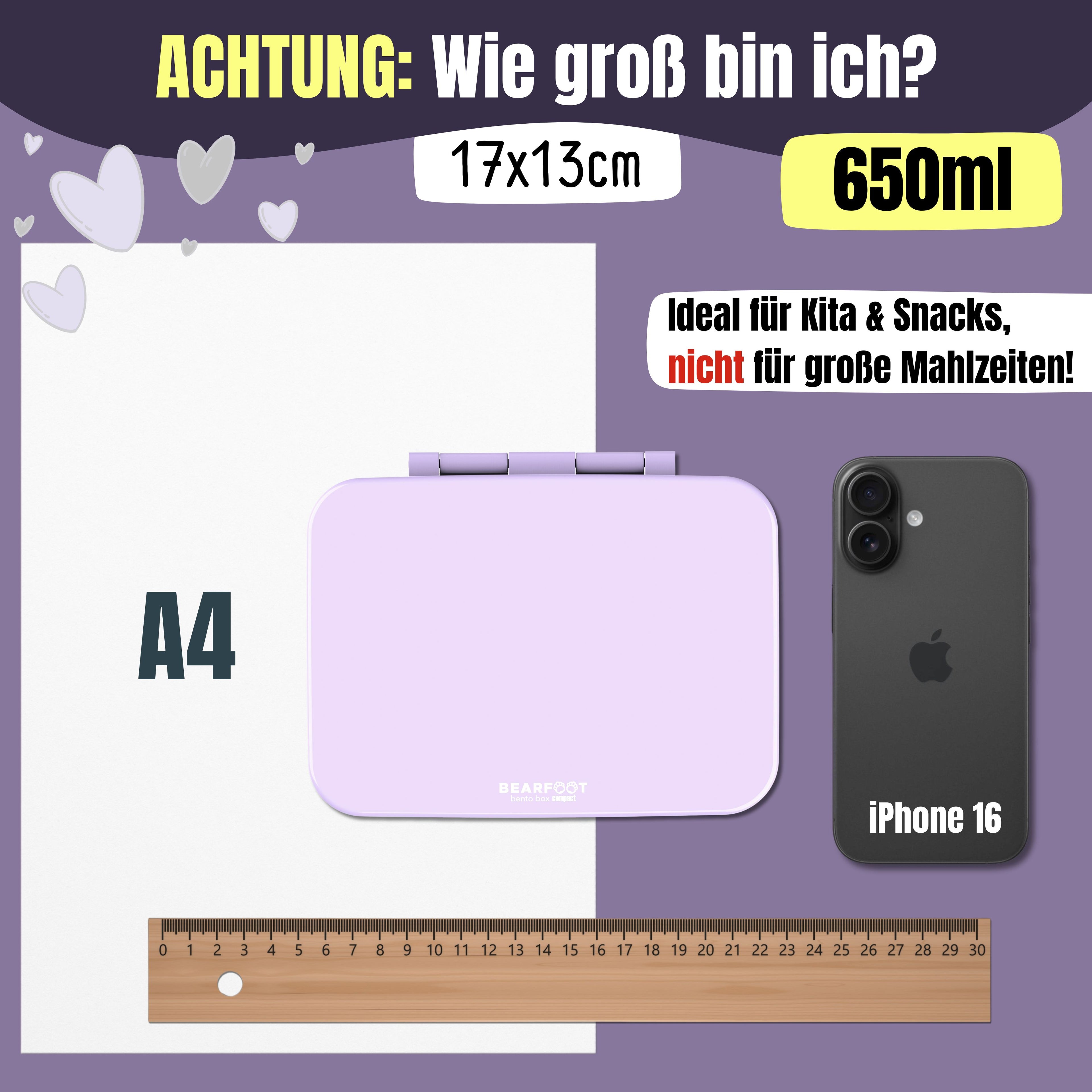 Brotdose mit Fächern, leicht &amp; auslaufsicher - lila