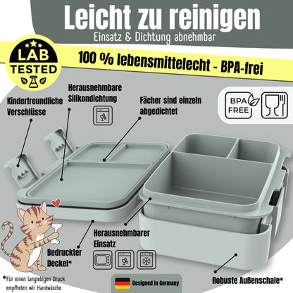 Brotdose mit Fächern, leicht &amp; auslaufsicher - Reh Salbei