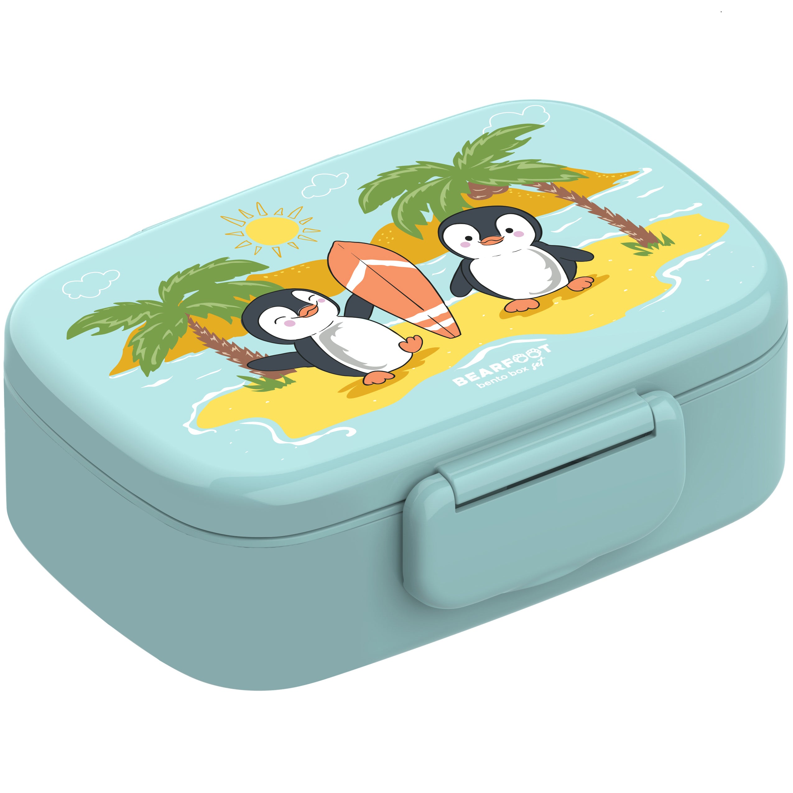Brotdose Kinder mit Fächern, leicht &amp; auslaufsicher- Pinguin