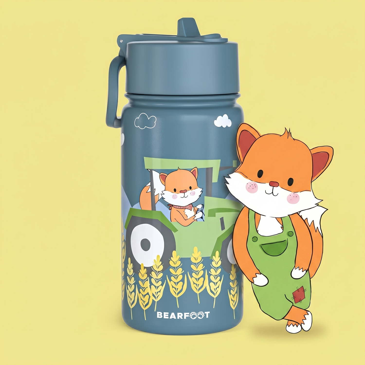 Gourde thermo enfant inox - tracteur