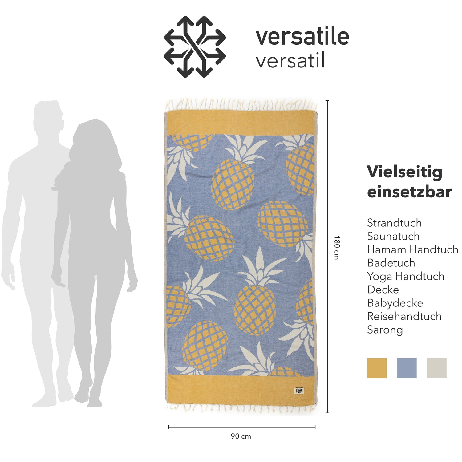 ANANAS BLÅ - 100% Bomuld